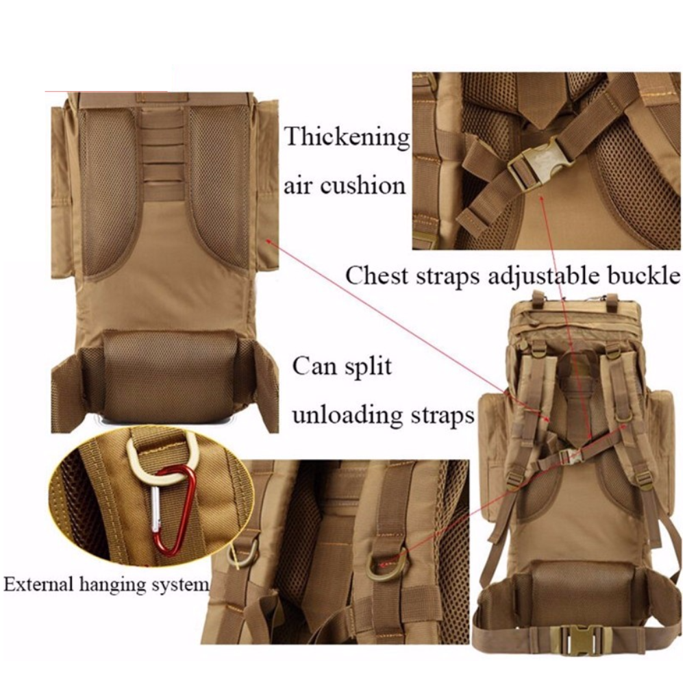Military/Outdoor Multi-Function 70L Backpack